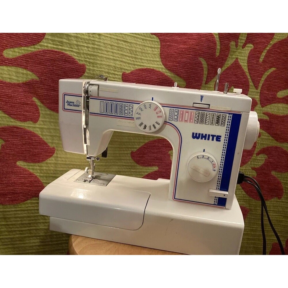 Vintage White Jeans Machine Sewing Machine Heavy Duty Denim Stitch Model 1888
